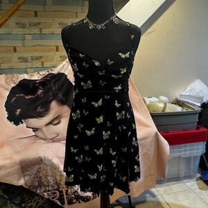 Urban Outfitters Black Butterfly Print Mini Dress